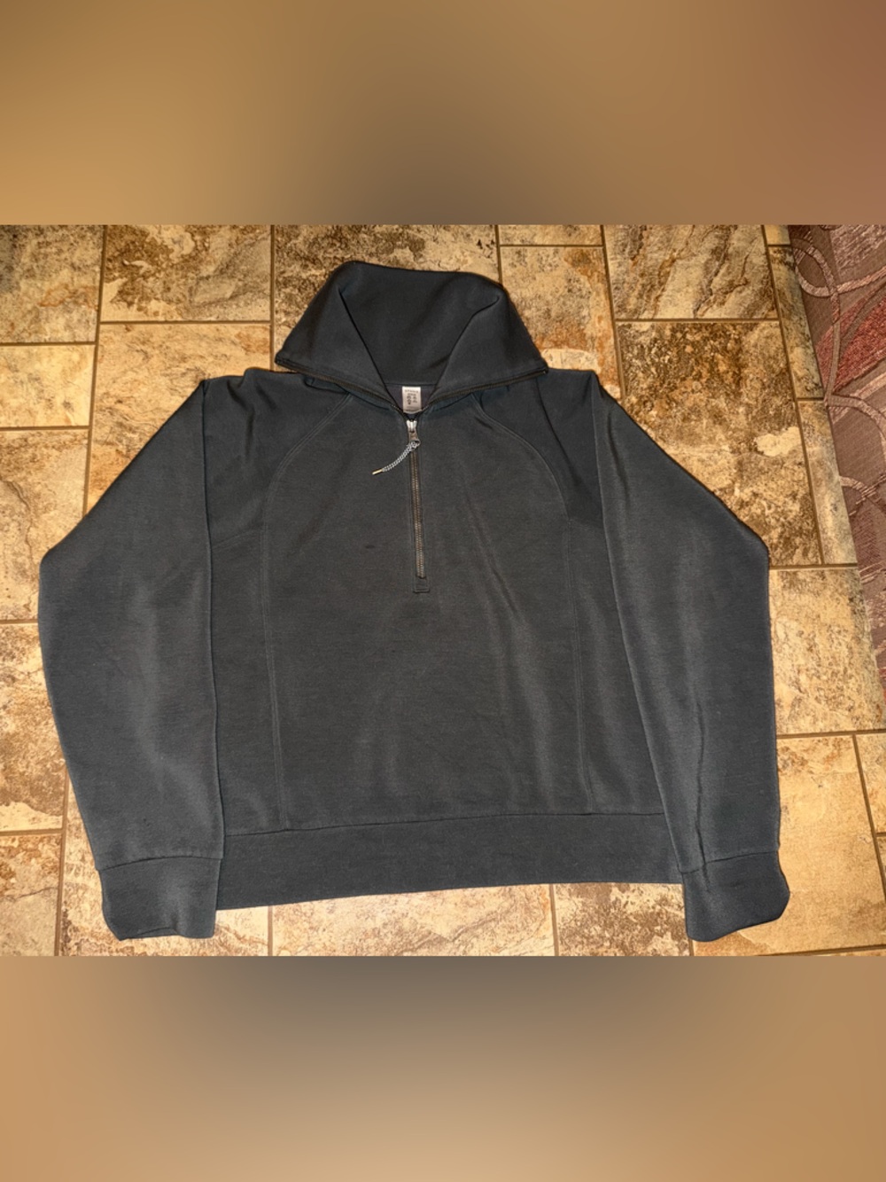 SPANX Women's Half-Zip Hooded Sweatshirt - Charcoal Gray